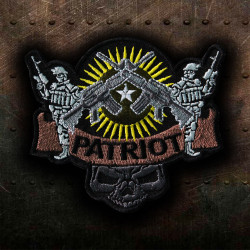 Patch d'emblème thermocollant / Velcro brodé Airsoft Patriot Gun Cosplay